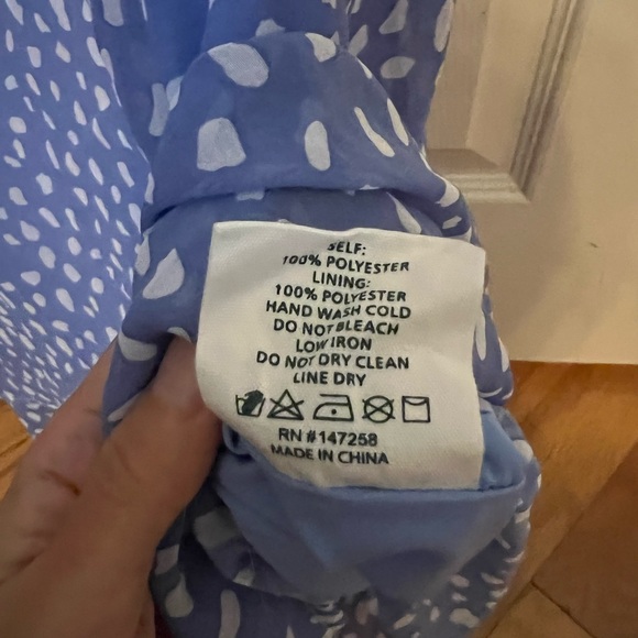 Simply Southern Blue Sleeveless Spotted Dress, Small - Picture 4 of 6